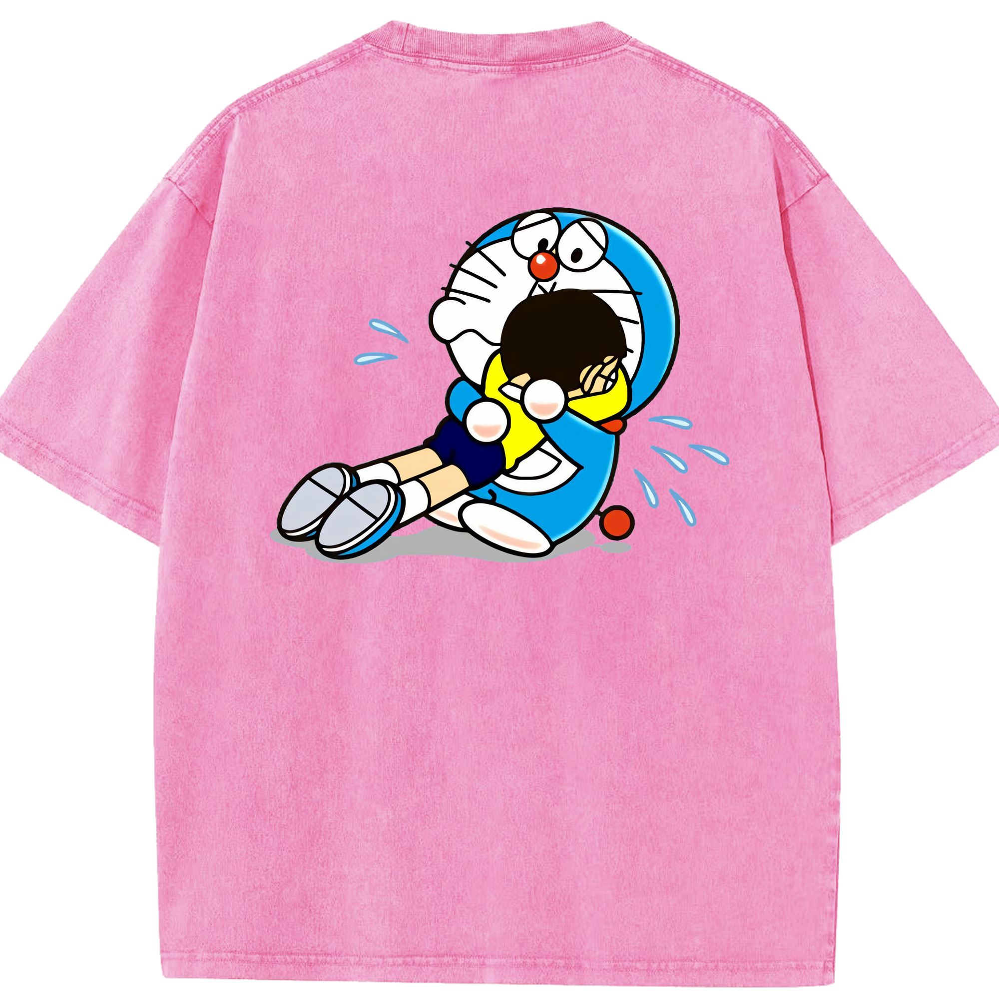（画像用） ドラえもん Doraemon 綿100% ヴィンテージ風 半袖Tシャツ（背面プリント）